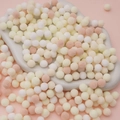 Colorful plush pom poms in white, beige and soft pink for creative DIY crafts - Pack of 200 / 10mm (3/8 inch) / Milk Tea Colors