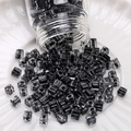 Translucent smoky black glass cube beads 2-4mm for DIY jewelry making and crafts - Cube Beads (#12)