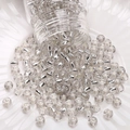 Silver core clear glass seed beads for DIY jewelry making poured on a white plate - Silver-Lined Seed Beads (#14)