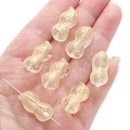 Peanut-shaped glass beads in amber yellow color with realistic texture for DIY jewelry - 12x23mm (Aperture 1mm) / Gold Pink Yellow
