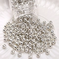 Textured silver glass round seed beads for DIY jewelry and handmade bracelets - Round Bead (#16)