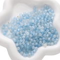 Hellblaue mattierte Acrylperlen mit Goldfolie für DIY-Schmuckherstellung und Basteln - 6mm Öffnung ca. 1mm 10g/Packung ca. 100 Stk. / Himmelblau und Weiß