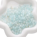Hellblaue gefrostete Acrylperlen mit Goldfolienflocken für DIY-Schmuckherstellung - 6mm Öffnung ca. 1mm 10g/Packung ca. 100 Stk. / Tiefblau und Weißer Farbverlauf