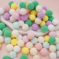 Colorful macaron plush pom poms for DIY crafts and creative Christmas decoration - 50 Pieces / 2cm / Macaron Series