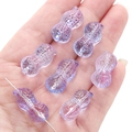 Peanut shaped glass beads in purple and blue gradient finish for DIY jewelry - 12x23mm (Aperture 1mm) / Blue and Purple