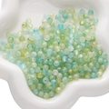 Matte Acrylperlen mit Goldstaub-Finish für DIY-Schmuck in gemischten Blau-Grün-Tönen - Blau und Gelbgrün