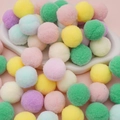 Colorful macaron plush pom-poms in a cloud tray for creative DIY Christmas decorations - 20 Pieces Set / 3cm / Macaron Series