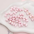 Pink iridescent bow-shaped acrylic beads for DIY jewelry making and bracelets - 2 Pieces/Pack (15×11mm) / Pink