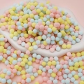 Colorful macaron plush balls for DIY crafts in pink, yellow, and light blue colors - Pack of 200 / 0.8cm / Light Mixed Theme
