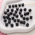 Perles carrées facettées noires de 8mm en acrylique avec trous pour bijoux DIY - 8mm / Noir