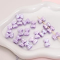 DIY colorful iridescent purple bow beads made of acrylic for handmade jewelry - 2 Pieces/Pack (15×11mm) / Purple
