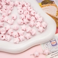 Perles étoiles roses en acrylique avec finition lisse pour création de bijoux DIY - 11x11mm / Rose Clair 5 Pièces/Paquet