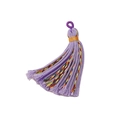 Pendentif gland violet fait main avec détails colorés et fil doré élégant - Longueur environ 75mm / Violet