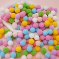 Mixed pastel polyester pom poms for DIY crafts and colorful holiday decorations - 100pcs Pack / 1.5cm / Dark Mixed Color Series