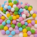 Colorful mixed pastel polyester pom poms for creative DIY Christmas crafts and decor - 50 Pieces / 2cm / Dark Mixed Color Series