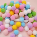 Colorful polyester pompom balls for DIY crafts and Christmas decorations in varied pastel tones - 30Pcs Pack / 2.5cm / Dark Mixed Color Series