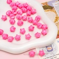 Perles étoiles en acrylique rose avec finition lisse pour bijoux et artisanat DIY - 11x11mm / Rose Vif 5 Pièces/Paquet