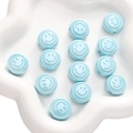 Cuentas acrílicas azul claro con cara sonriente para pulseras y collares de bricolaje - 18mm Agujero Aprox 3mm / Cara Sonriente Redonda / Azul Pavo Real