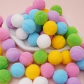 Colorful mixed polyester pom-poms for Christmas DIY crafts and creative kids decorations - 20 Pieces Set / 3cm / Dark Mixed Color Series