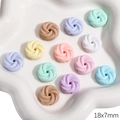Macaron acrylic spiral beads for DIY jewelry making in assorted colors, size 18x7mm - 10 Pieces/Pack (Aperture approx. 1.5mm) / Spiral Loop