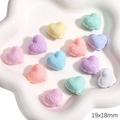 Acrylic heart beads in pastel macaron colors with Hot Love engraving for DIY jewelry - 10 Pieces/Pack (Aperture approx. 1.5mm) / Heart