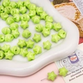 Perles en acrylique étoile vert clair 11mm pour bijoux faits main et accessoires cheveux - 11x11mm / Vert Fruit 5 Pièces/Paquet