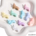 Pastel acrylic bunny beads 11x18mm for DIY jewelry making in assorted macaron colors - 10 Pieces/Pack (Aperture approx. 1.5mm) / Rabbit