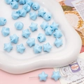 Perles étoiles bleu clair 11mm en acrylique pour bijoux DIY et accessoires cheveux - 11x11mm / Bleu 5 Pièces/Paquet