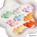 Smiling angel heart acrylic beads in 8 macaron colors for DIY jewelry, size 39x24mm - Wings Heart