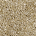 Faceted glass spacer beads with gold glitter core for DIY jewelry and necklaces - 4mm / Champagne