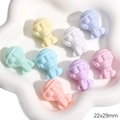 Pastel acrylic cartoon figure beads in assorted candy colors for DIY jewelry 22x29mm - Sitting Doll