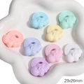Rainbow cloud shaped acrylic beads in macaron colors, 29x26mm size for DIY bracelets - Cloud