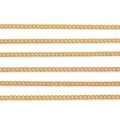 Detailed view of six parallel golden curb chain strands for DIY jewelry making - 1.3mm 1m/Pack / Gold