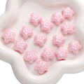Rosa Acryl-Sternperlen mit Smiley-Gesicht für DIY-Schmuck und handgemachtes Zubehör - 18mm / Stern Smiley Rosa
