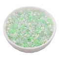 Handmade DIY glass seed beads in light green and pearl white for jewelry making - Emerald Green