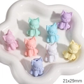 Grumpy cat resin beads in macaron colors for DIY jewelry making 21x29mm size - Fox