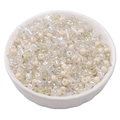 Mixed white and iridescent glass beads in various shapes for DIY jewelry making - Wheat Yellow