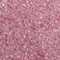 Faceted light pink glass seed beads with iridescent shimmer for DIY jewelry making - 4mm / Pink