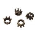 Set di 4 perline distanziatrici a corona in bronzo vintage per gioielli fai da te - 10×7mm / Bronzo Antico