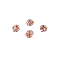 Roségoldene Kupferperlen mit schimmernden Kristallen für DIY-Schmuckarmband-Herstellung - Ca. 6mm Durchmesser / Roségold/Weißer Zirkonia