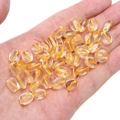 Transparante 10x8mm koffieboon glazen kraal met geel golfpatroon voor DIY sieraden maken - 10x8mm (20 Stuks/Pak) / Oranje
