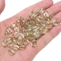 Transparante glazen koffieboon kralen met gouden spiraal voor DIY sieraden maken - 10x8mm (20 Stuks/Pak) / Grasgroen