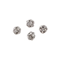 Silver-plated copper spacer beads with sparkling rhinestones for DIY jewelry making - Approx. 6mm Diameter / White K White Diamond