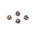 Silver copper spacer beads with paved white crystals for DIY jewelry bracelets - Approx. 6mm Diameter / Gun Black with White Rhinestone
