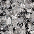 DIY mixed glass beads and silver alloy charms pack for handmade jewelry making - Standard Bag / Black