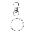 Ensemble mousqueton argenté et anneau plat pour accessoires de porte-clés faits main - 32mm / Argenté