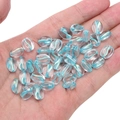 Blauwe en gouden koffieboon glazen kralen voor DIY sieraden maken en hobby's - 10x8mm (20 Stuks/Pak) / Hemelsblauw