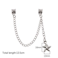 Cadena de seguridad plateada con dije de estrella de mar y enlace para aretes, 13,5 cm - Estrella de mar / 1 Pieza / Plateado