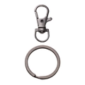 Mousqueton rotatif en alliage de zinc gris foncé avec anneau brisé pour DIY - 32mm / Canon de fusil