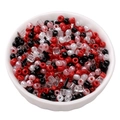 Mixed color glass seed beads in red black white and pink for DIY jewelry making - Ink Black